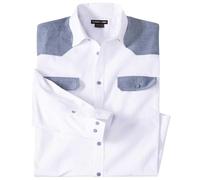 ATLAS FOR MEN - Men's White Western-Style Shirt - 4XL