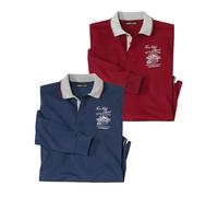 ATLAS FOR MEN - Pack of 2 Men's Classic Polo Shirts - L