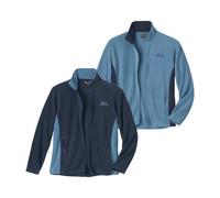 ATLAS FOR MEN - Pack of 2 Men's Fleece Jackets - S Navy, Blue