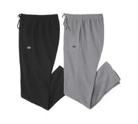 ATLAS FOR MEN - Pack of 2 Microfleece Trousers - M Grey, Dark