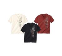 ATLAS FOR MEN - Pack of 3 Casual T-Shirts - M