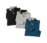 ATLAS FOR MEN - Pack of 3 Men's Microfleece Jumpers - S