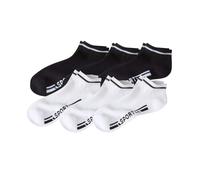 ATLAS FOR MEN - Pack of 6 Pairs of Men's Trainer Socks - Black White - 8.5-10