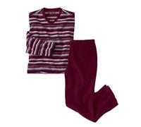 ATLAS FOR MEN - Striped Microfleece Pyjama - M Bordeaux