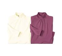 Atlas For Women Turtle Neck Top Pack Of 2 In Ecru Ecru 8-10