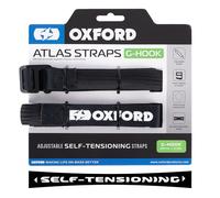 Atlas G-Hook (Pair), 26mm x 2.0m, Black. Motorcycle Adjustable Luggage Strap