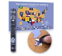 Atlas & Green Scratch Off US Map. Large Scratch Off Travel Map for States Visited