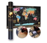 Atlas & Green Scratch Off World Map with all U.S States. Large 28x16.5" Travel Poster. Places I've Been World Poster Scratch Off Map. World Travel Poster with Accessories and Gift Tube