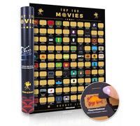 Atlas & Green Top 100 Movies Scratch Off Poster, A2 Movie Wall Decor Gift