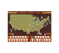 Atlas & Green US baseball stadium scratch Off Map. A2 USA Baseball Map. Scratch Off Poster With Gift Tube