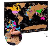 Atlas & Green World Scratch Off Map Poster, A3 Travel Map + Bonus UK Map