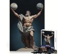 Atlas Holding Two Planets Jigsaw 1000 Pieces for Teenagers Reasoning Skill Calm Downtime Sharp Cut Birthday Gift (38x52cm)