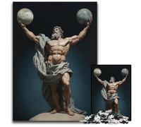 Atlas Holding Two Planets Jigsaw Puzzles for Adults 1000 Piece Challenging Puzzles Educational Activity for Cognitive Skills Cognitive Skill Improvement 1000 PCS(38x26cm)