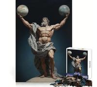 Atlas Holding Two Planets Puzzles for Adults 1000 Puzzles Critical Think Calm Leisure Uniform Edges Festive Surprise (50x75cm)