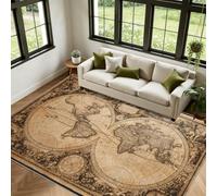 Atlas Map Door Mat 50 x 80 cm World Map Small Rugs for Bedroom