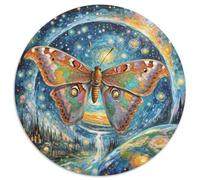 Atlas Moth 1000 Piece Jigsaw Magic Fantasy Round Puzzle for Adults And Kids Colorful Unique Challenge Games Scene Creative 1000pcs (67.5x67.5cm)