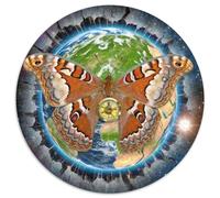 Atlas Moth 1000 Pieces Jigsaw Magic Fantasy Round Jigsaw for Adults And Kids Colorful Unique Challenge Games Scene Creative 1000pcs (67.5x67.5cm)