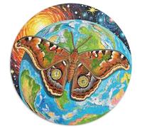 Atlas Moth 1000 Pieces Jigsaws Magic Fantasy Round Jigsaw for Adults And Kids Colorful Unique Challenge Games Scene Creative 1000pcs (67.5x67.5cm)