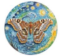 Atlas Moth 1000 Pieces Jigsaws Magic Fantasy Round Jigsaw for Adults And Kids Cool Unique Challenge Games Scene Creative 1000pcs (67.5x67.5cm)