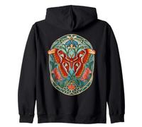 Atlas Moth Vintage Art Nouveau Botanical Zip Hoodie