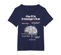 Atlas of an Archaeologist's Brain - Archaeology Archeologist T-Shirt, Women's Plus, Navy Blue, 4X