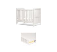Atlas Small Cotbed Bundle with Essential Airflow Pocket Spring Small Cotbed & Cot Mattress - White Nimbus White