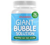 Atlasonix Giant Bubble Mix Solution, Big Huge bubbles Concentrate for Wands, Non toxic safe for kids and pets outdoor fun birthday party games soap enormous bubbles refill