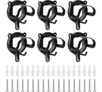 Atldmphic Horse Bridle Rack 6 Pack, Bridle Bracket Bridle Hooks, Hobby Horse Accessories, Horse Tack Storage with Tubes and Screw, Metal Halter Hanger for Tack Room,Horse Barn Supplies, Black