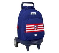 Atlético de Madrid - Large Backpack with Wheels, Compact Evolution, Removable, Ideal for Children of Different Ages, Comfortable and Versatile, Quality and Resistance, 33 x 22 x 45 cm