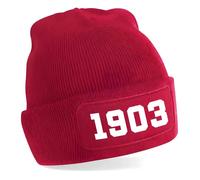 Atletico Madrid Men's Madrid 1903 Football Beanie Hat in Red Atletico Madrid Red One Size