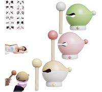 Atlodas Stress Reducing Wooden Fish Knock Lamp, 3 Level Light Adjustment, Hitting Will Make It Brighter, Wooden Fish Night Light for Stress Anxiety Relief (3PCS)