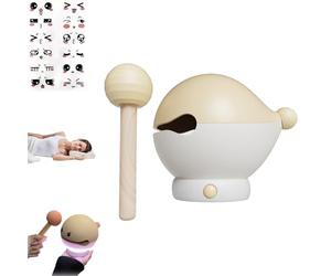 Atlodas Stress Reducing Wooden Fish Knock Lamp, 3 Level Light Adjustment, Hitting Will Make It Brighter, Wooden Fish Night Light for Stress Anxiety Relief (C)