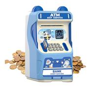 ATM Bank,with Music Facial Recognition Simulated Card Slot - Kids Money Safe Savings Bank - for Cash Coin Boys Girls Over 3 Home Learning Education Birthday Christmas