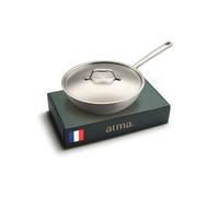 Atma - 3-Ply Stainless Steel Wok Cookware - Diameter 24 cm - Suitable for all Hobs, Express and Versatile Cooking - No PFAS, No Chemical Coating - Large Capacity, Rivet Handle - Made in France