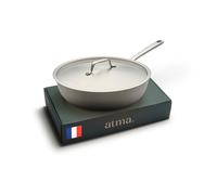 Atma - 3 Ply Stainless Steel Wok Cookware - Suitable for all Hobs, Express and Versatile Cooking - PFAS Free or Chemical Coating - Large Capacity, Rivet Handle - Made in France