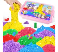 AtMini Wonder Sand Rainbow Mix Set - 5 kg Play Sand with 6 Colours, Kneading Sand for Children Sandbox with Lid for Children 3 4 5 6 7+ Years Old (Pink)