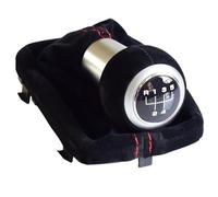 Atmophe Car Gear Shift for A3 S3 2001 2002 2003 5/6 Speed Complete Black Red Gear Shift Knob Suede Leather Gaiter Boot Cover(5 Speed-Black)