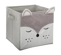 Atmosphera Children's Storage Box Fox Velvet Grey Grey