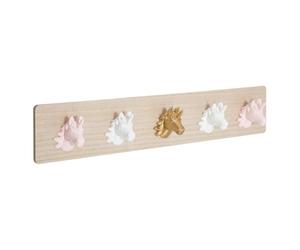 Atmosphera - Children's Unicorn Coat Hook with 5 Wooden Hooks