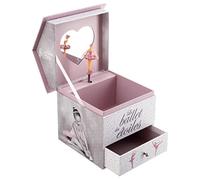 ATMOSPHERA CREATEUR D'INTERIEUR Ballerina Musical Jewellery Box - L 14 cm x W 14.5 cm x H 16 cm - Pink