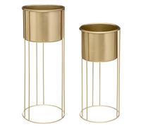 ATMOSPHERA CREATEUR D'INTERIEUR - Set of 2 Gold Metal Pots on Feet ATM-185441