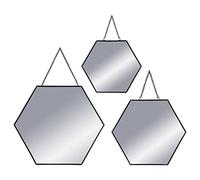ATMOSPHERA CREATEUR D'INTERIEUR Set of 3 Metal Hex Mirrors