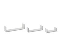 Atmosphera Decorative Shelves Set of 3 Grey, Colour:White