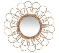Atmosphera Rattan Flower Mirror D56,Beige, medium L. 56 x l. 2,8 x H. 56 cm