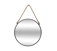 Atmosphera Round Metal Mirror with Rope Diameter 37 cm Black