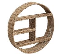 Atmosphera - Round Wall Shelf in Iron and Seagrass Diameter 58 cm