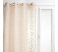 Atmosphera Sama Net Curtain with Jacquard Motif 140 x 240 cm Linen