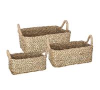 Atmosphera - Set of 3 Rectangular Baskets - Reeds - Natural