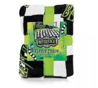 Atmosphere Primark licensed Beetlejuice throw - halloween black white and green
