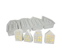 Atmospheres Light Silicone Mold 4 Grids House Shaped Ornament Candlestick Gypsum Jewelry Making Supplies Detailed Silicone Mold